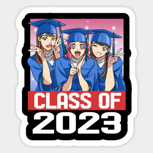 Class Of 2023 Seniors Graduation Grad Student Anime Girls Sticker